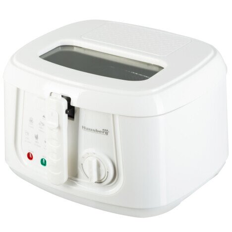 Friteuza electrica Hausberg, HB-1330A 1800 W, capacitate 3 L, cuva cu strat antiaderent, culoare Alb