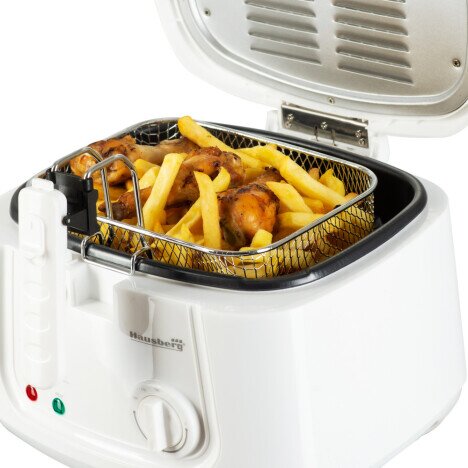 Friteuza electrica Hausberg, HB-1330A 1800 W, capacitate 3 L, cuva cu strat antiaderent, culoare Alb